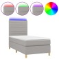 vidaXL Boxspringbett mit Matratze & LED Hellgrau 90x200 cm Stoff vidaXL Boxspringbett mit Matratze & LED Hellgrau 90x200 cm Stoff