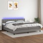 vidaXL Boxspringbett mit Matratze & LED Dunkelgrau 200x200 cm Stoff vidaXL Boxspringbett mit Matratze & LED Dunkelgrau 200x200 cm Stoff