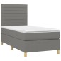 vidaXL Boxspringbett mit Matratze & LED Dunkelgrau 80x200 cm Stoff vidaXL Boxspringbett mit Matratze & LED Dunkelgrau 80x200 cm Stoff