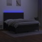 vidaXL Boxspringbett mit Matratze & LED Schwarz 160x200 cm Stoff vidaXL Boxspringbett mit Matratze & LED Schwarz 160x200 cm Stoff