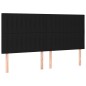 vidaXL Boxspringbett mit Matratze & LED Schwarz 160x200 cm Stoff vidaXL Boxspringbett mit Matratze & LED Schwarz 160x200 cm Stoff