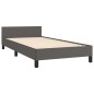 Bettgestell mit Kopfteil Grau 80x200 cm Kunstleder Bettgestell mit Kopfteil Grau 80x200 cm Kunstleder
