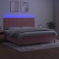 vidaXL Boxspringbett mit Matratze & LED Rosa 200x200 cm Samt vidaXL Boxspringbett mit Matratze & LED Rosa 200x200 cm Samt