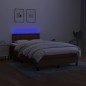 vidaXL Boxspringbett mit Matratze & LED Dunkelbraun 120x200 cm Stoff vidaXL Boxspringbett mit Matratze & LED Dunkelbraun 120x200 cm Stoff