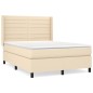 vidaXL Boxspringbett mit Matratze Creme 140x200 cm Stoff vidaXL Boxspringbett mit Matratze Creme 140x200 cm Stoff