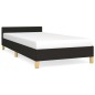 Bettgestell mit Kopfteil Schwarz 80x200 cm Stoff Bettgestell mit Kopfteil Schwarz 80x200 cm Stoff
