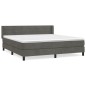 vidaXL Boxspringbett mit Matratze Dunkelgrau 160x200 cm Samt vidaXL Boxspringbett mit Matratze Dunkelgrau 160x200 cm Samt