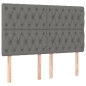 vidaXL Boxspringbett mit Matratze & LED Dunkelgrau 140x200 cm Stoff vidaXL Boxspringbett mit Matratze & LED Dunkelgrau 140x200 cm Stoff