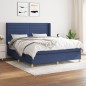 vidaXL Boxspringbett mit Matratze Blau 180x200 cm Stoff vidaXL Boxspringbett mit Matratze Blau 180x200 cm Stoff