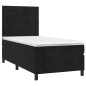 vidaXL Boxspringbett mit Matratze & LED Schwarz 90x190 cm Samt vidaXL Boxspringbett mit Matratze & LED Schwarz 90x190 cm Samt