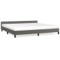Bettgestell mit Kopfteil Grau 200x200 cm Kunstleder Bettgestell mit Kopfteil Grau 200x200 cm Kunstleder