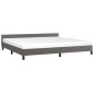 Bettgestell mit Kopfteil Grau 200x200 cm Kunstleder Bettgestell mit Kopfteil Grau 200x200 cm Kunstleder