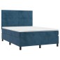 vidaXL Boxspringbett mit Matratze & LED Dunkelblau 140x190 cm Samt vidaXL Boxspringbett mit Matratze & LED Dunkelblau 140x190 cm Samt