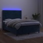 vidaXL Boxspringbett mit Matratze & LED Dunkelblau 140x190 cm Samt vidaXL Boxspringbett mit Matratze & LED Dunkelblau 140x190 cm Samt