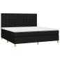 vidaXL Boxspringbett mit Matratze & LED Schwarz 200x200 cm Stoff vidaXL Boxspringbett mit Matratze & LED Schwarz 200x200 cm Stoff