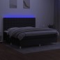 vidaXL Boxspringbett mit Matratze & LED Schwarz 200x200 cm Stoff vidaXL Boxspringbett mit Matratze & LED Schwarz 200x200 cm Stoff