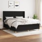 vidaXL Boxspringbett mit Matratze Schwarz 160x200 cm Stoff vidaXL Boxspringbett mit Matratze Schwarz 160x200 cm Stoff