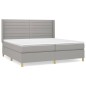 vidaXL Boxspringbett mit Matratze Hellgrau 200x200 cm Stoff vidaXL Boxspringbett mit Matratze Hellgrau 200x200 cm Stoff