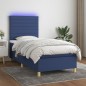 vidaXL Boxspringbett mit Matratze & LED Blau 90x200 cm Stoff vidaXL Boxspringbett mit Matratze & LED Blau 90x200 cm Stoff