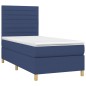 vidaXL Boxspringbett mit Matratze & LED Blau 90x200 cm Stoff vidaXL Boxspringbett mit Matratze & LED Blau 90x200 cm Stoff