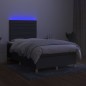vidaXL Boxspringbett mit Matratze & LED Dunkelgrau 120x200 cm Stoff vidaXL Boxspringbett mit Matratze & LED Dunkelgrau 120x200 cm Stoff