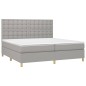 vidaXL Boxspringbett mit Matratze & LED Hellgrau 200x200 cm Stoff vidaXL Boxspringbett mit Matratze & LED Hellgrau 200x200 cm Stoff