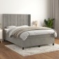 vidaXL Boxspringbett mit Matratze Hellgrau 140x190 cm Samt vidaXL Boxspringbett mit Matratze Hellgrau 140x190 cm Samt