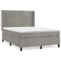 vidaXL Boxspringbett mit Matratze Hellgrau 140x190 cm Samt vidaXL Boxspringbett mit Matratze Hellgrau 140x190 cm Samt