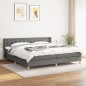 vidaXL Boxspringbett mit Matratze Dunkelgrau 200x200 cm Stoff vidaXL Boxspringbett mit Matratze Dunkelgrau 200x200 cm Stoff