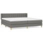 vidaXL Boxspringbett mit Matratze Dunkelgrau 200x200 cm Stoff vidaXL Boxspringbett mit Matratze Dunkelgrau 200x200 cm Stoff
