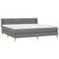 vidaXL Boxspringbett mit Matratze Dunkelgrau 200x200 cm Stoff vidaXL Boxspringbett mit Matratze Dunkelgrau 200x200 cm Stoff