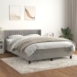 vidaXL Boxspringbett mit Matratze Hellgrau 140x190 cm Samt vidaXL Boxspringbett mit Matratze Hellgrau 140x190 cm Samt