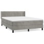vidaXL Boxspringbett mit Matratze Hellgrau 140x190 cm Samt vidaXL Boxspringbett mit Matratze Hellgrau 140x190 cm Samt