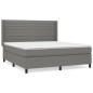 vidaXL Boxspringbett mit Matratze Dunkelgrau 180x200 cm Stoff vidaXL Boxspringbett mit Matratze Dunkelgrau 180x200 cm Stoff