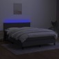 vidaXL Boxspringbett mit Matratze & LED Dunkelgrau 140x190 cm Stoff vidaXL Boxspringbett mit Matratze & LED Dunkelgrau 140x190 cm Stoff