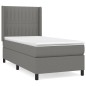 vidaXL Boxspringbett mit Matratze Dunkelgrau 100x200 cm Stoff vidaXL Boxspringbett mit Matratze Dunkelgrau 100x200 cm Stoff