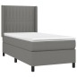 vidaXL Boxspringbett mit Matratze Dunkelgrau 100x200 cm Stoff vidaXL Boxspringbett mit Matratze Dunkelgrau 100x200 cm Stoff