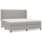 vidaXL Boxspringbett mit Matratze Hellgrau 200x200 cm Stoff vidaXL Boxspringbett mit Matratze Hellgrau 200x200 cm Stoff