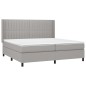 vidaXL Boxspringbett mit Matratze Hellgrau 200x200 cm Stoff vidaXL Boxspringbett mit Matratze Hellgrau 200x200 cm Stoff