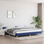 Bettgestell mit Kopfteil Blau 200x200 cm Stoff Bettgestell mit Kopfteil Blau 200x200 cm Stoff