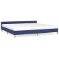 Bettgestell mit Kopfteil Blau 200x200 cm Stoff Bettgestell mit Kopfteil Blau 200x200 cm Stoff