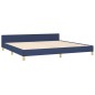 Bettgestell mit Kopfteil Blau 200x200 cm Stoff Bettgestell mit Kopfteil Blau 200x200 cm Stoff