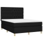 vidaXL Boxspringbett mit Matratze & LED Schwarz 140x190 cm Stoff vidaXL Boxspringbett mit Matratze & LED Schwarz 140x190 cm Stoff