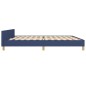 Bettgestell mit Kopfteil Blau 200x200 cm Stoff Bettgestell mit Kopfteil Blau 200x200 cm Stoff