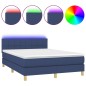 vidaXL Boxspringbett mit Matratze & LED Blau 140x190 cm Stoff vidaXL Boxspringbett mit Matratze & LED Blau 140x190 cm Stoff