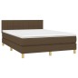 vidaXL Boxspringbett mit Matratze & LED Dunkelbraun 140x200 cm Stoff vidaXL Boxspringbett mit Matratze & LED Dunkelbraun 140x200 cm Stoff