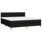 vidaXL Boxspringbett mit Matratze & LED Schwarz 160x200 cm Stoff vidaXL Boxspringbett mit Matratze & LED Schwarz 160x200 cm Stoff