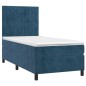 vidaXL Boxspringbett mit Matratze & LED Dunkelblau 80x200 cm Samt vidaXL Boxspringbett mit Matratze & LED Dunkelblau 80x200 cm Samt