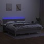vidaXL Boxspringbett mit Matratze & LED Hellgrau 160x200 cm Stoff vidaXL Boxspringbett mit Matratze & LED Hellgrau 160x200 cm Stoff