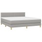 vidaXL Boxspringbett mit Matratze & LED Hellgrau 160x200 cm Stoff vidaXL Boxspringbett mit Matratze & LED Hellgrau 160x200 cm Stoff